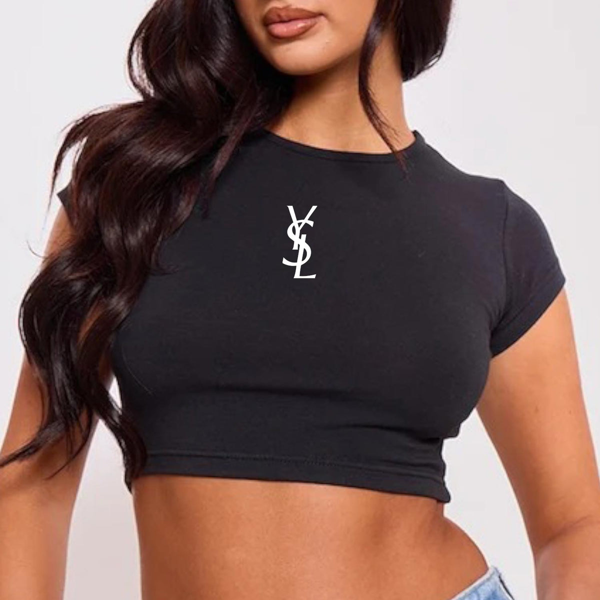 YLS Crop Top Cap Sleeve