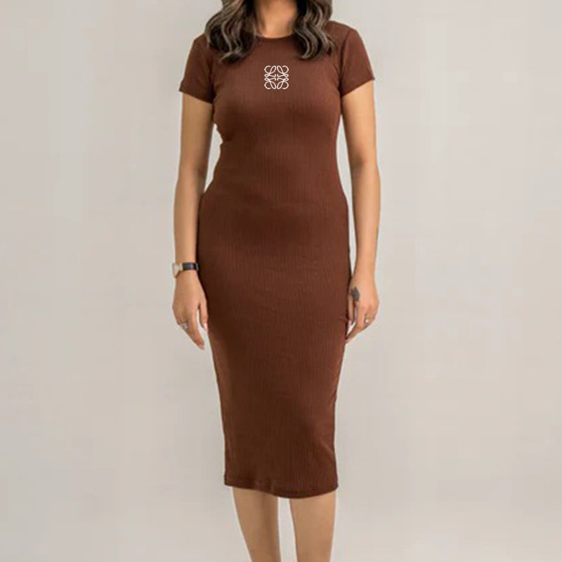 L-W-E Rib Knit Midi Dress