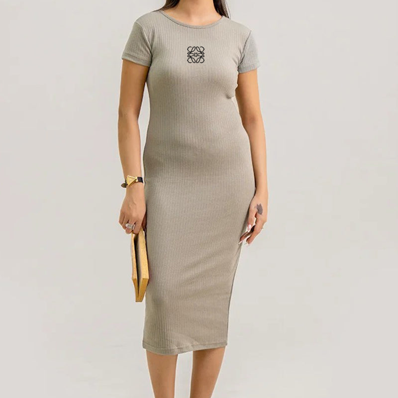L-W-E Rib Knit Midi Dress